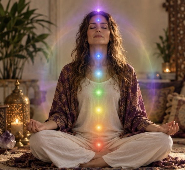 Illustration for chakra and aura healing
